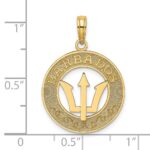 14K BARBADOS with Trident Spear Circle Charm - Image 3