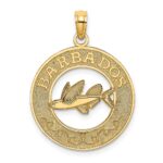 14K BARBADOS with Flying Fish Circle Charm