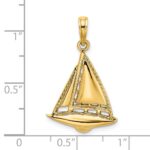 14K 2-D Sailboat Charm - Image 3