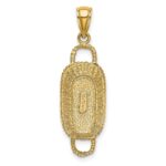 14K 3-D 2 Handles Rectangular Basket Charm - Image 4