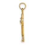 14K 2-D Polished and Textured Lighthouse Charm - Image 2