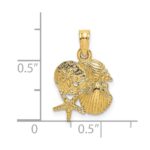 14K Four Shell Cluster Charm - Image 3