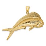 14K Large 2-D Female Dorado (Mahi-Mahi) Charm - Image 4