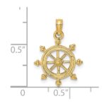 14K 2-D Textured Ship Wheel Charm - Image 2