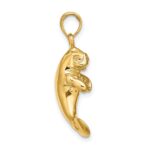 14K 3-D Polished Manatee Charm - Image 2