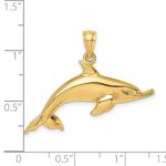 14K Polished Swimming Dolphin Charm - Image 3