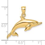 14K Polished Swimming Dolphin Charm - Image 3