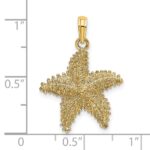 14K Beaded Textured Starfish Charm - Image 3
