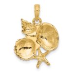 14K Textured Shell Cluster and Starfish Charm - Image 4
