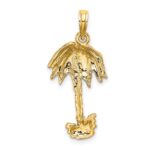 14K 2-D Textured Single Palm Tree Charm - Image 4