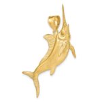 14K Large 3-D Satin and Polished Marlin Charm - Image 5