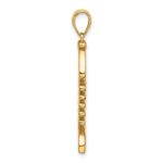 14K 3-D Polished and Textured Fishbone Charm - Image 2