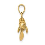 14K 3-D Polished Swimming Manatee Charm - Image 2