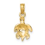 14K Textured Sea Turtle Charm - Image 4