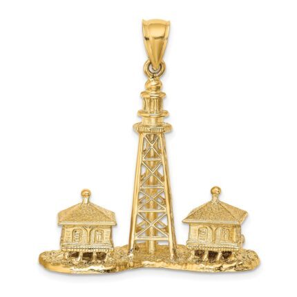 14K Large 3-D SANIBEL ISLAND Lighthouse Charm