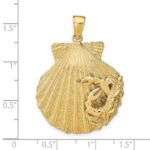 14k Large Scallop Shell with Crab Pendant - Image 3