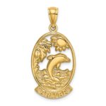 14K ARUBA with Dolphin Sunset In Frame Charm