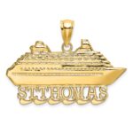 14K Large ST. THOMAS Cruise Ship Charm