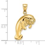 14K 2-D Polished Manatee Charm - Image 3