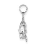 14K White Gold 3-D Dolphin Jumping Charm - Image 2