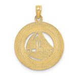 14K KEY WEST Sailboat Circle Charm - Image 3