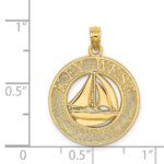 14K KEY WEST Sailboat Circle Charm - Image 4