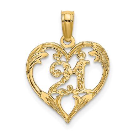 14K 21 In Heart Charm