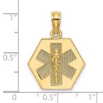 14K Caduceus Textured Back Medical Charm - Image 3