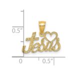 14K HEART JESUS Script Charm - Image 3