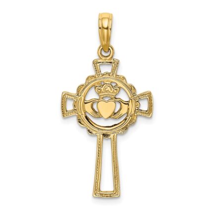 14K Claddagh Cross Charm