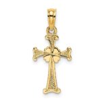 14K 4-Leaf Clover Cross Charm