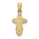14K Solid Polished and Textured Cross Charm - Image 4