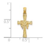 14K Cross with Drape Charm - Image 3