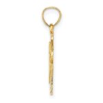 14K Solid Textured Cross Charm - Image 2