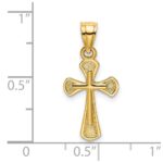 14K Solid Textured Cross Charm - Image 3