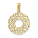 14K Star Of David In Scalloped Circle Charm - Image 4