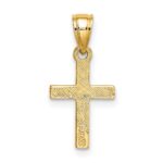14K Diamond Shape Center Mini Cross Charm - Image 4