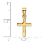 14K Diamond Shape Center Mini Cross Charm - Image 3