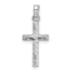 14K White Gold Polished Cross Charm - Image 4