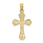 14K Polished Textured Cross Charm - Image 4