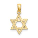 14K Textured Star Of David Charm - Image 4