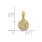 14K Textured Star Of David in Circle Charm - Image 3