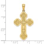 14K Scroll Cross with Sunburst Center Charm - Image 3