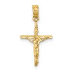 14K Small Polished Crucifix Charm