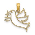 14K Cut-Out Dove with Olive Branch Charm - Image 4
