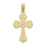 14K Cross with Scroll Tips and Button Center Charm - Image 4