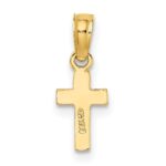 14K Polished and Textured Mini Cross Charm - Image 4
