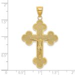 14K Crucifix with Budded Tips Charm - Image 3