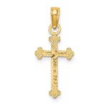 14K Polished Beaded Cross - Image 4
