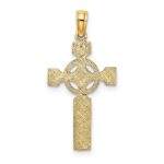 14K Textured Celtic Cross with Eternity Circle Charm - Image 4